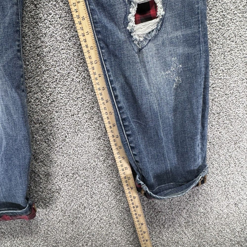 Judy Blue‎ Skinny Fit Jeans 22W / 27 Buffalo Plaid Distressed Denim Stretch NWT - Picture 9 of 9